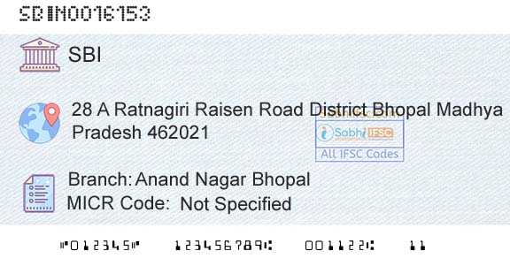 State Bank Of India Anand Nagar BhopalBranch 