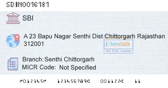 State Bank Of India Senthi ChittorgarhBranch 