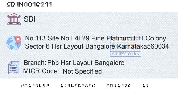 State Bank Of India Pbb Hsr Layout BangaloreBranch 