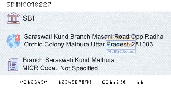 State Bank Of India Saraswati Kund MathuraBranch 