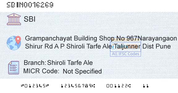 State Bank Of India Shiroli Tarfe AleBranch 