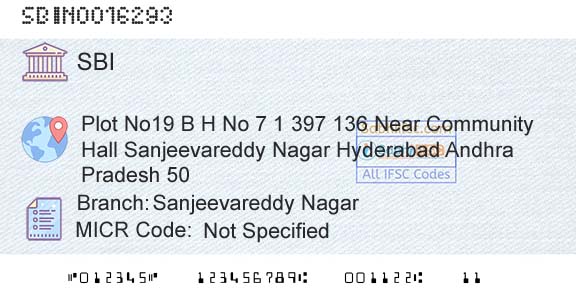 State Bank Of India Sanjeevareddy NagarBranch 