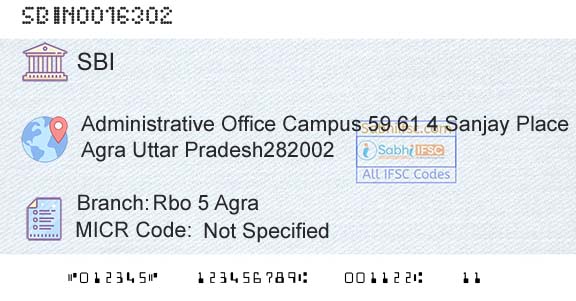 State Bank Of India Rbo 5 AgraBranch 