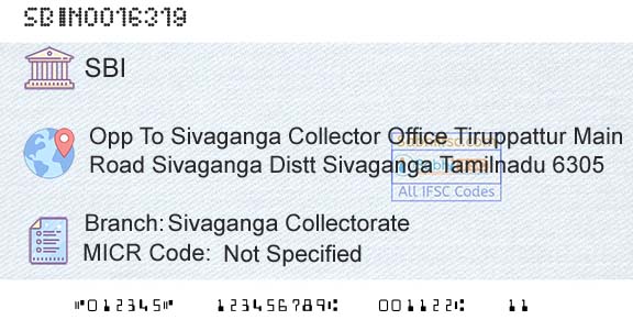 State Bank Of India Sivaganga CollectorateBranch 