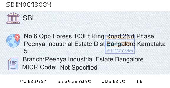 State Bank Of India Peenya Industrial Estate Bangalore Branch 
