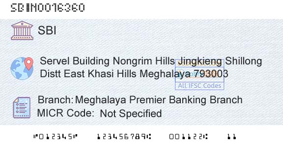 State Bank Of India Meghalaya Premier Banking BranchBranch 