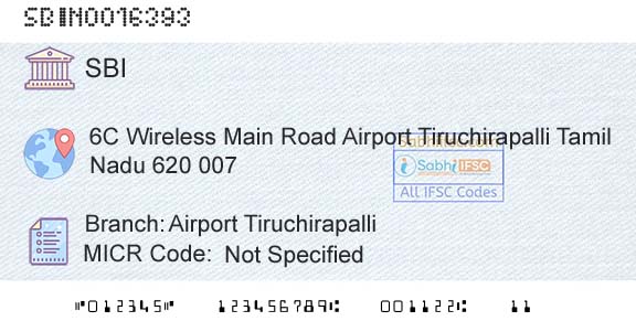 State Bank Of India Airport TiruchirapalliBranch 