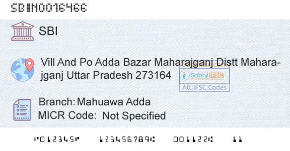 State Bank Of India Mahuawa AddaBranch 