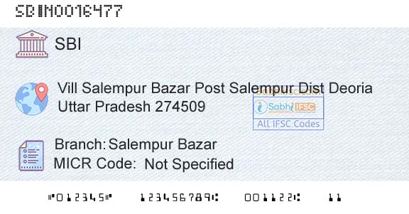 State Bank Of India Salempur BazarBranch 