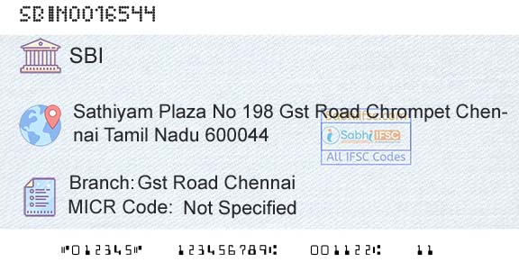 State Bank Of India Gst Road ChennaiBranch 
