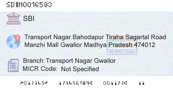 State Bank Of India Transport Nagar GwaliorBranch 