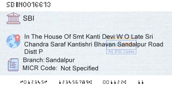 State Bank Of India SandalpurBranch 