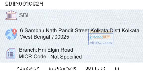State Bank Of India Hni Elgin RoadBranch 