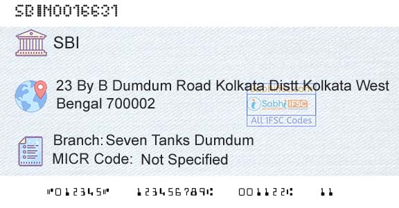 State Bank Of India Seven Tanks DumdumBranch 