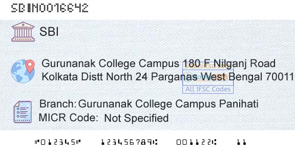 State Bank Of India Gurunanak College Campus PanihatiBranch 