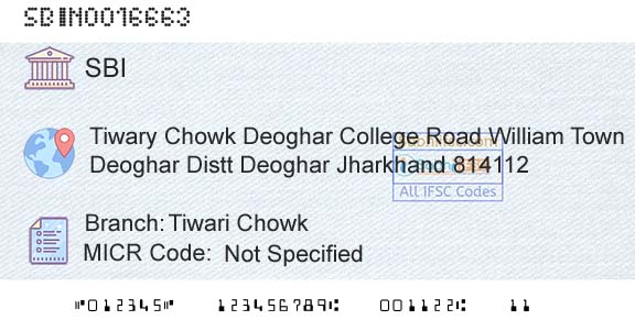 State Bank Of India Tiwari ChowkBranch 