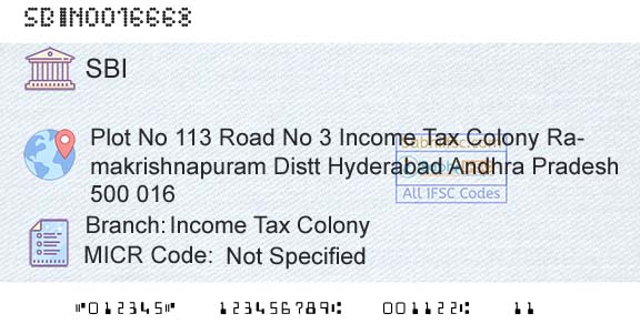 State Bank Of India Income Tax ColonyBranch 
