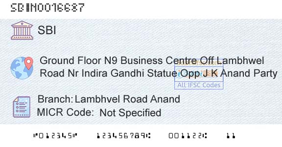 State Bank Of India Lambhvel Road AnandBranch 