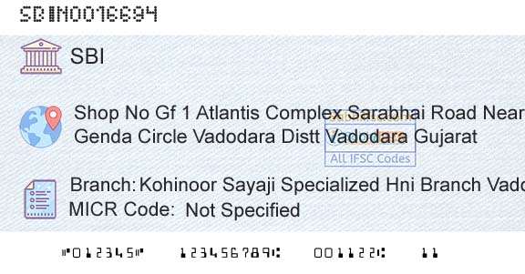 State Bank Of India Kohinoor Sayaji Specialized Hni Branch VadodaraBranch 