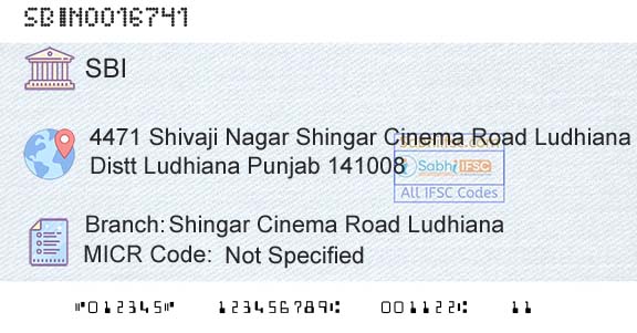 State Bank Of India Shingar Cinema Road LudhianaBranch 