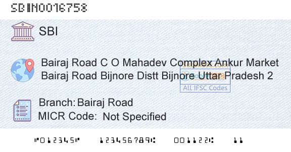 State Bank Of India Bairaj RoadBranch 