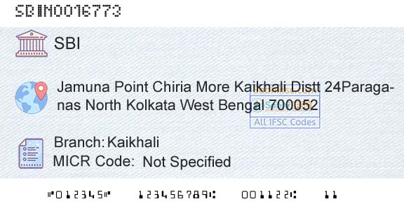 State Bank Of India KaikhaliBranch 