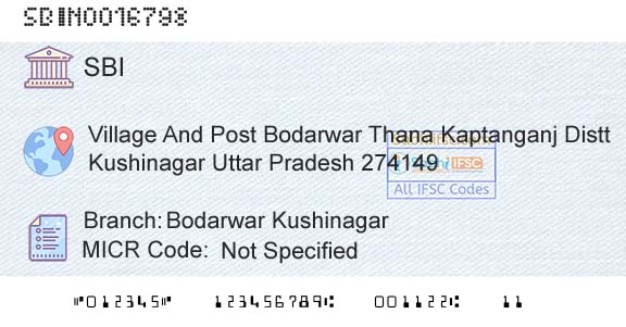 State Bank Of India Bodarwar KushinagarBranch 