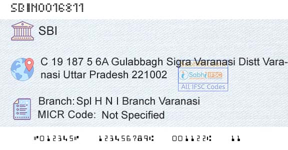 State Bank Of India Spl H N I Branch VaranasiBranch 
