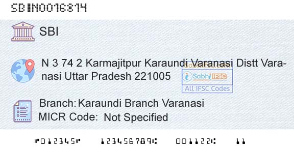 State Bank Of India Karaundi Branch VaranasiBranch 