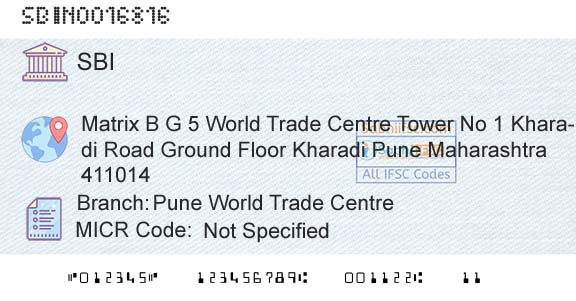 State Bank Of India Pune World Trade CentreBranch 