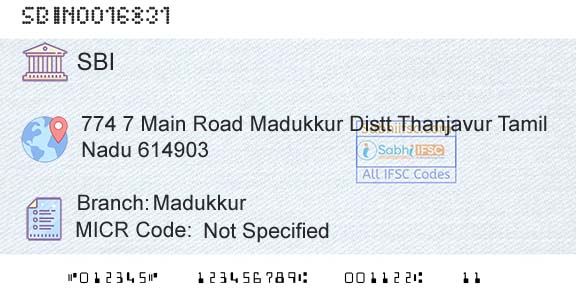 State Bank Of India MadukkurBranch 