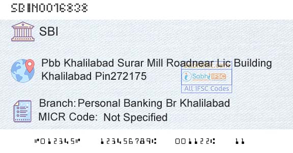 State Bank Of India Personal Banking Br KhalilabadBranch 