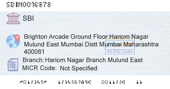State Bank Of India Hariom Nagar Branch Mulund EastBranch 