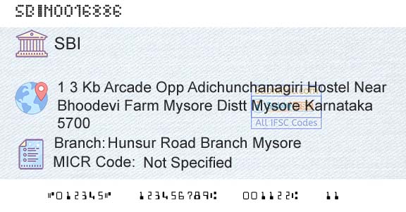 State Bank Of India Hunsur Road Branch MysoreBranch 