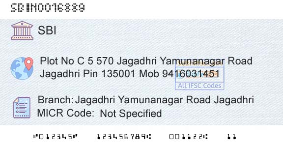 State Bank Of India Jagadhri Yamunanagar Road JagadhriBranch 
