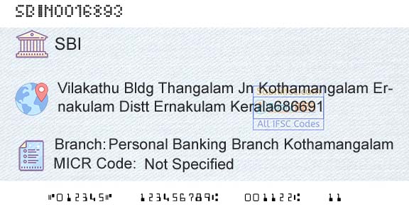 State Bank Of India Personal Banking Branch KothamangalamBranch 