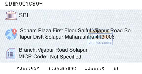 State Bank Of India Vijapur Road SolapurBranch 