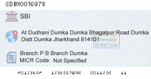 State Bank Of India P B Branch DumkaBranch 