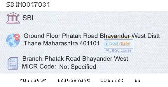 State Bank Of India Phatak Road Bhayander WestBranch 