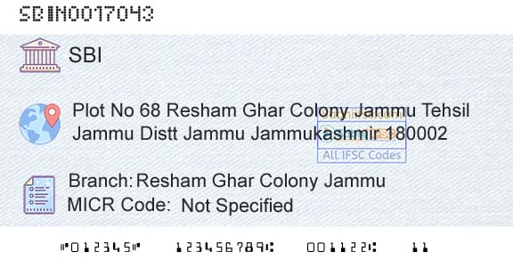 State Bank Of India Resham Ghar Colony JammuBranch 