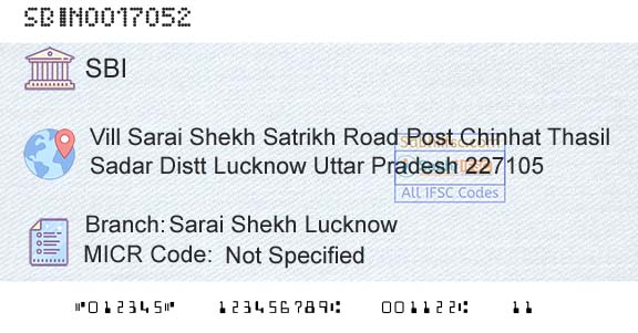 State Bank Of India Sarai Shekh LucknowBranch 