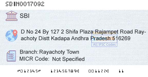 State Bank Of India Rayachoty TownBranch 
