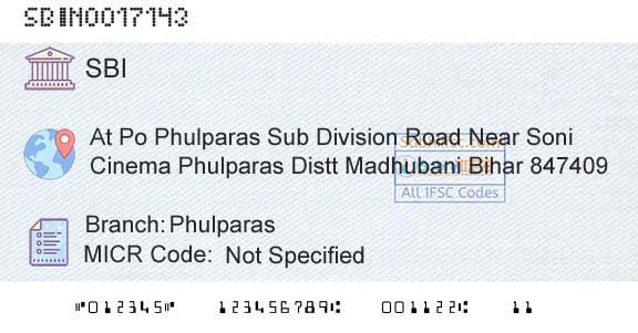 State Bank Of India PhulparasBranch 