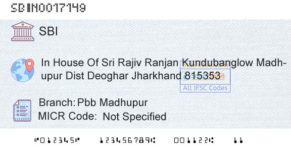 State Bank Of India Pbb MadhupurBranch 