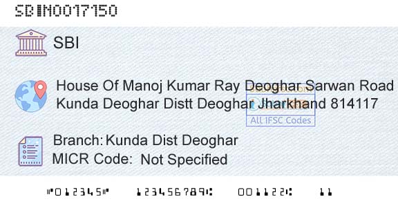 State Bank Of India Kunda Dist DeogharBranch 