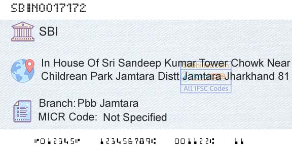State Bank Of India Pbb JamtaraBranch 