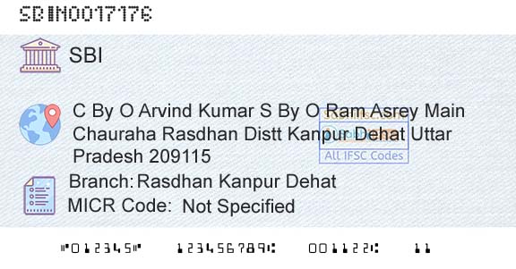 State Bank Of India Rasdhan Kanpur DehatBranch 