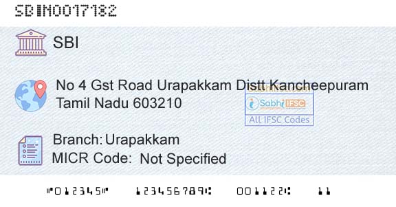 State Bank Of India UrapakkamBranch 