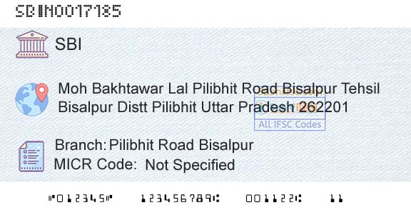 State Bank Of India Pilibhit Road BisalpurBranch 