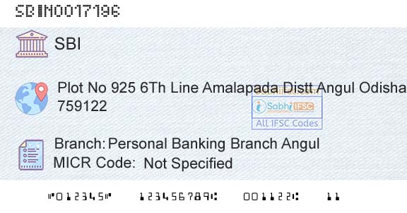State Bank Of India Personal Banking Branch AngulBranch 